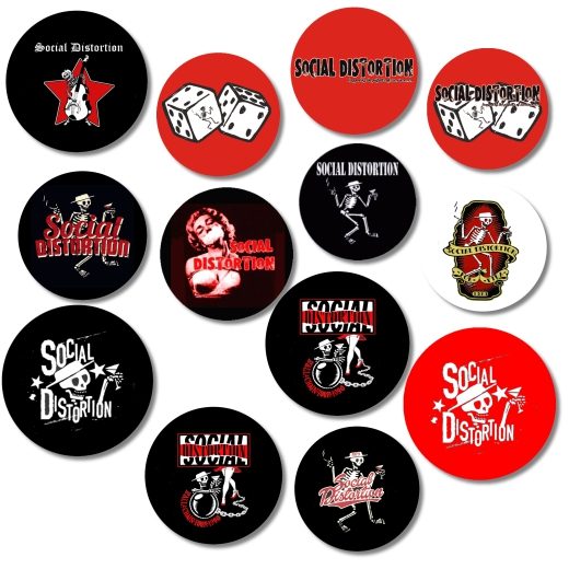 Sammler-Edition Social Distortion 13 Anstecker Ø 25mm + FlaschenöffnerØ 55mm