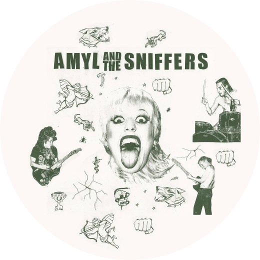 Amyl And The Sniffers Motiv 1 Anstecker mit Sicherheitsnadel Ø 25mm