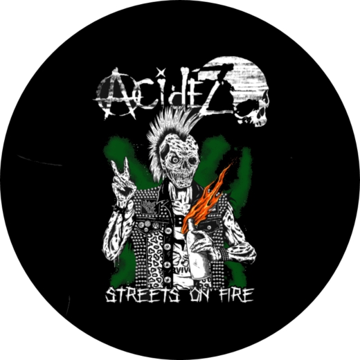 Acidez Motiv 4 Anstecker mit Sicherheitsnadel Ø 25 mm