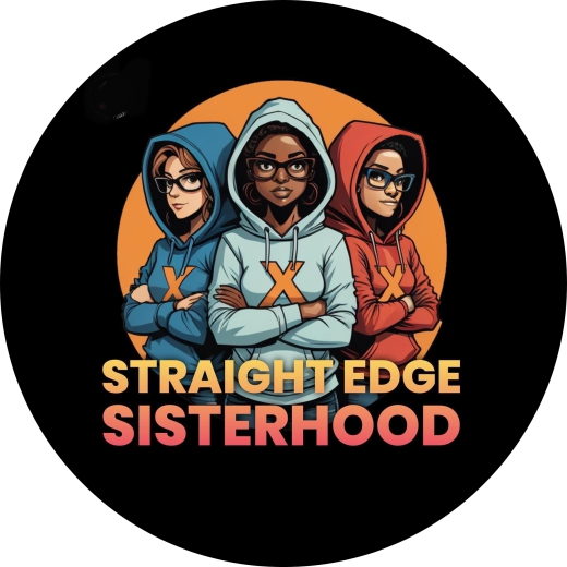 Straight Edge Motiv 1 Sisterhood Anstecker mit Sicherheitsnadel Ø 25mm
