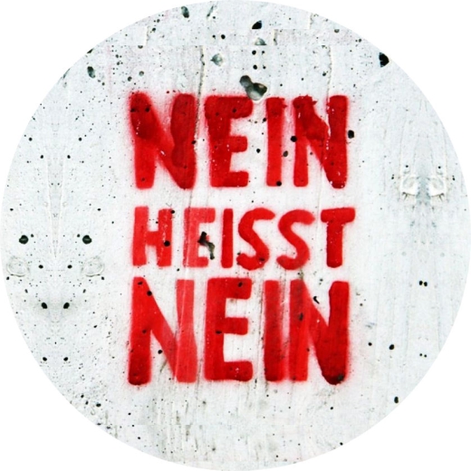 Nein heisst Nein Motiv 1 Anstecker mit Sicherheitsnadel Ø 25mm