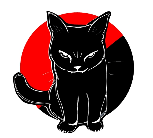 Autonome Katze Motiv 1 Anstecker mit Sicherheitsnadel Ø 25mm