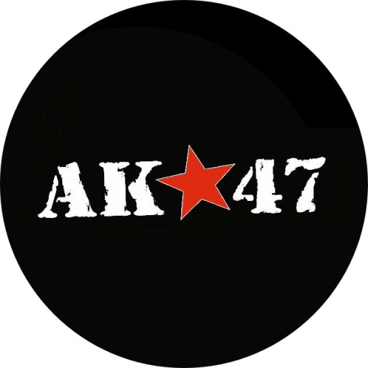 AK47 Motiv 1 Anstecker mit Sicherheitsnadel Ø 25mm