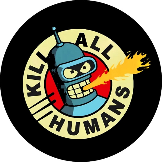 Bender Motiv 2 Save The Planet Killl All Humans Anstecker mit Sicherheitsnadel Ø 25mm