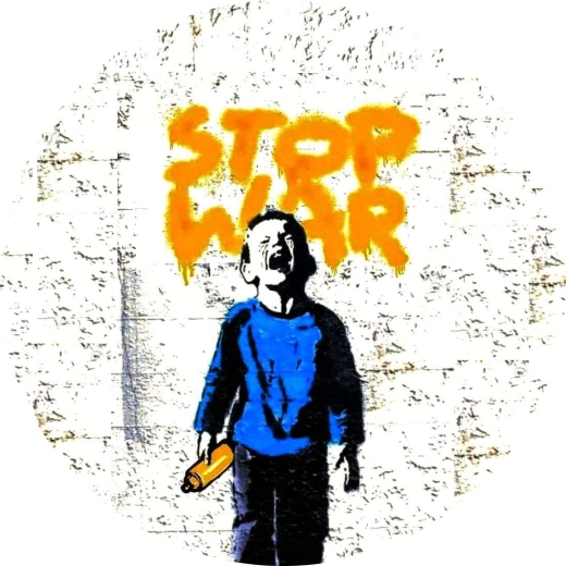 Stop War Motiv 2 Anstecker mit Sicherheitsnadel Ø 25mm