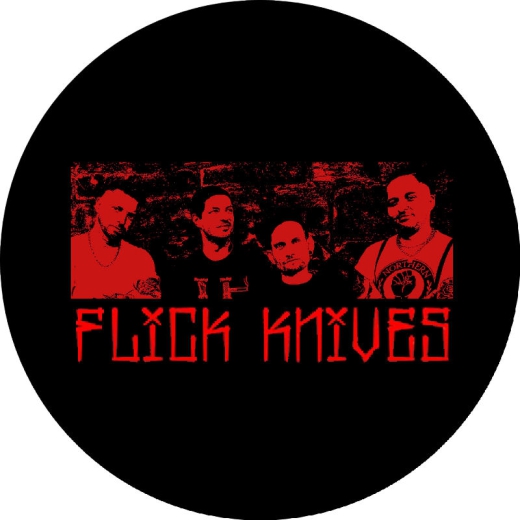 Flick Knives Motiv 1 Anstecker mit Sicherheitsnadel Ø 25 mm