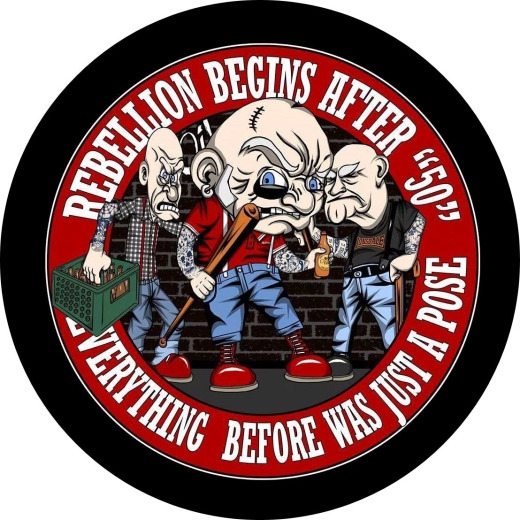 Rebellion Begins After "50" Everything Before Was Just A Pose Motiv 1 Anstecker mit Sicherheitsnadel Ø 25 mm