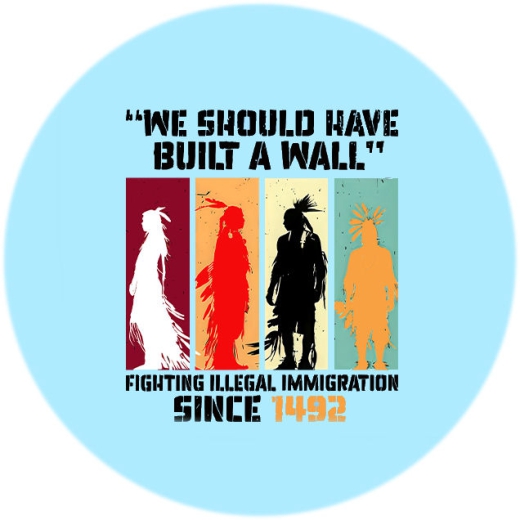 &quote;We should have built a wall&quote; Motiv 1 Anstecker mit Sicherheitsnadel Ø 25 mm