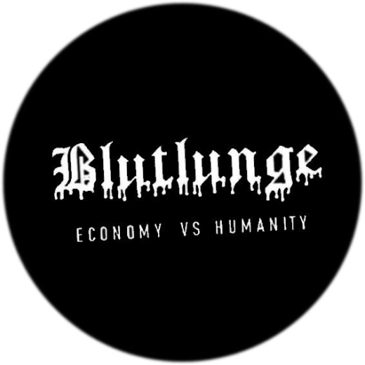 Blutlunge Motiv 1 Anstecker mit Sicherheitsnadel Ø 25 mm