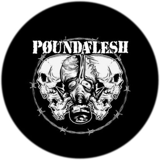 Poundaflesh Motiv 4 Anstecker mit Sicherheitsnadel Ø 25 mm