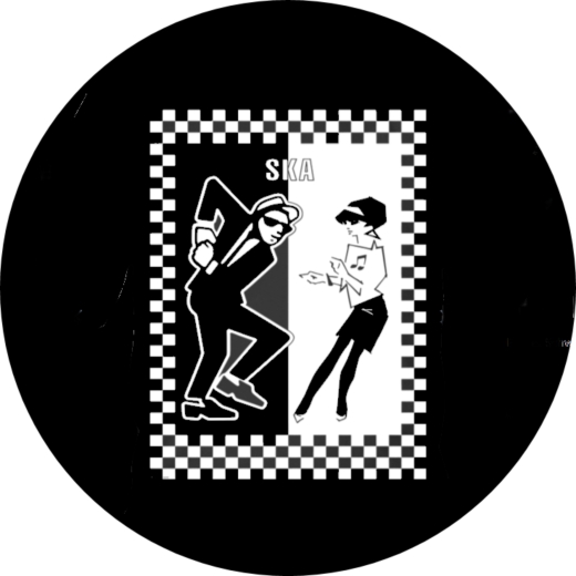 Ska Motiv 5 Anstecker mit Sicherheitsnadel Ø 25mm