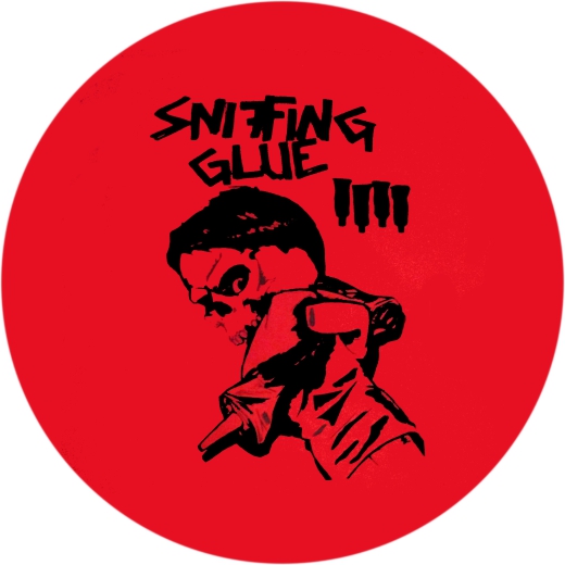 Sniffing Glue Motiv 1 Anstecker mit Sicherheitsnadel Ø 25 mm