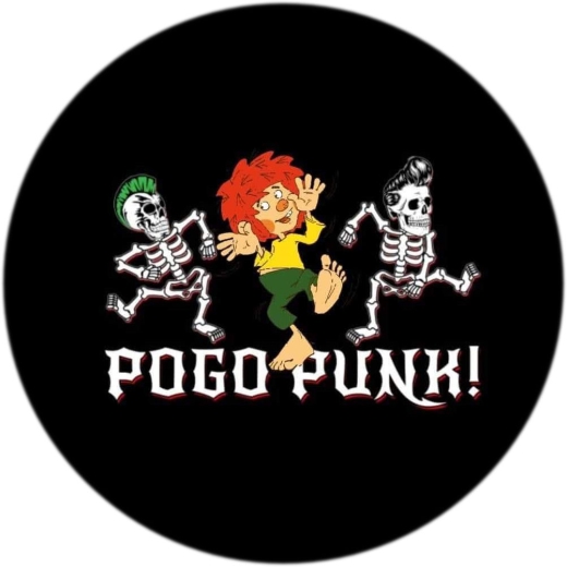 Pumuckel Pogo Punk Motiv 1 Anstecker mit Sicherheitsnadel Ø 25 mm