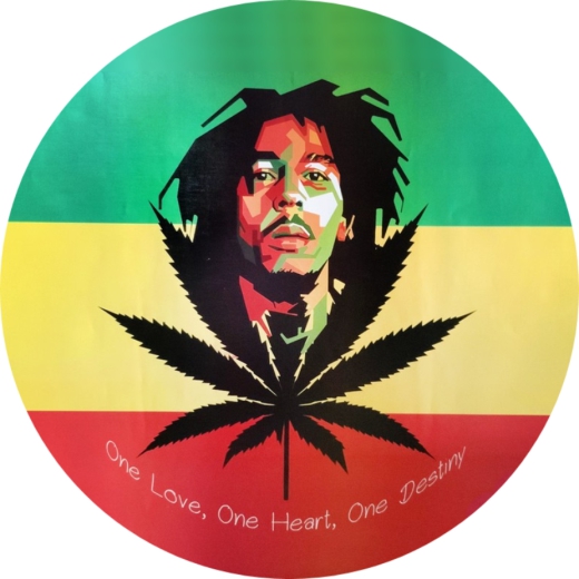 Sammler-Edition Marley, Bob Marley 15 Anstecker mit Sicherheitsnadel Ø 25 mm + Flaschenöffner Ø 55 mm