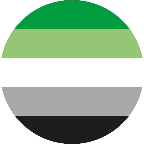 LGBTIQ Motiv D Aromantic Pride Anstecker mit Sicherheitsnadel Ø 25 mm