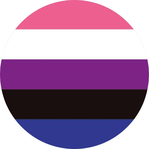 LGBTIQ Motiv H Genderfluid Pride Anstecker mit Sicherheitsnadel Ø 25 mm