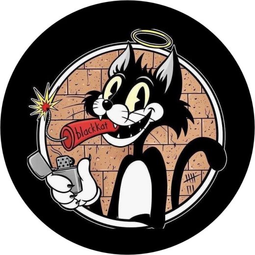 Black Kat Motiv 1 Anstecker mit Sicherheitsnadel Ø 25 mm