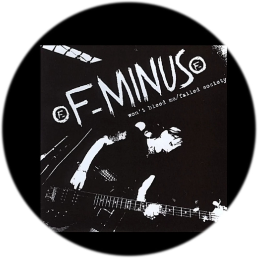 F-Minus Motiv 4 Anstecker mit Sicherheitsnadel Ø 25 mm