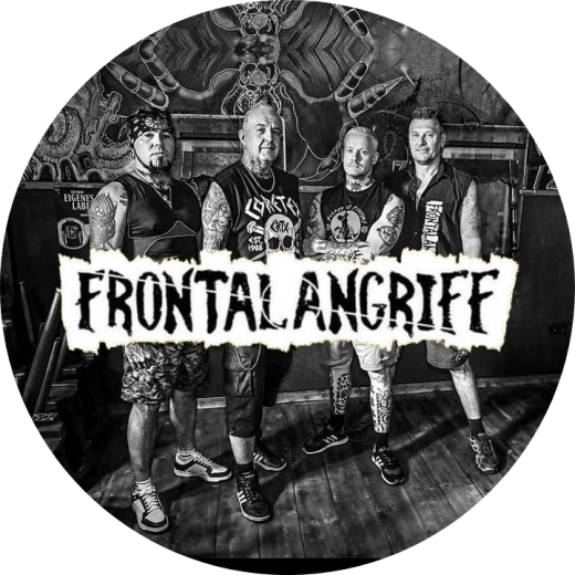 Frontalangriff Motiv 2 Anstecker mit Sicherheitsnadel Ø 25 mm