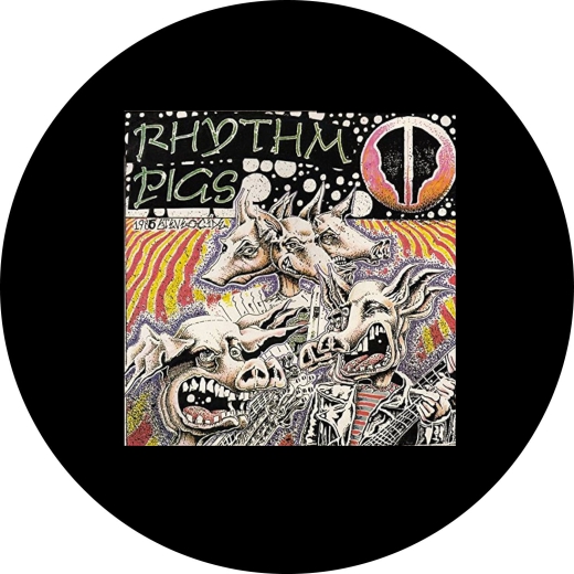 Rhythm Pigs Motiv 2 Anstecker mit Sicherheitsnadel Ø 25 mm