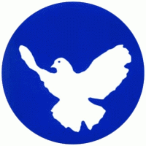 Friedenstaube Motiv 1 Anstecker mit Sicherheitsnadel Ø 25mm