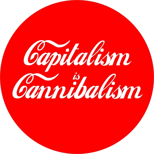 Capitalism Is Cannibalism Motiv 1 Anstecker mit Sicherheitsnadel Ø 25 mm