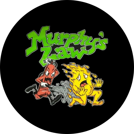 Murphy´s Law Motiv 3 Anstecker mit Sicherheitsnadel Ø 25mm