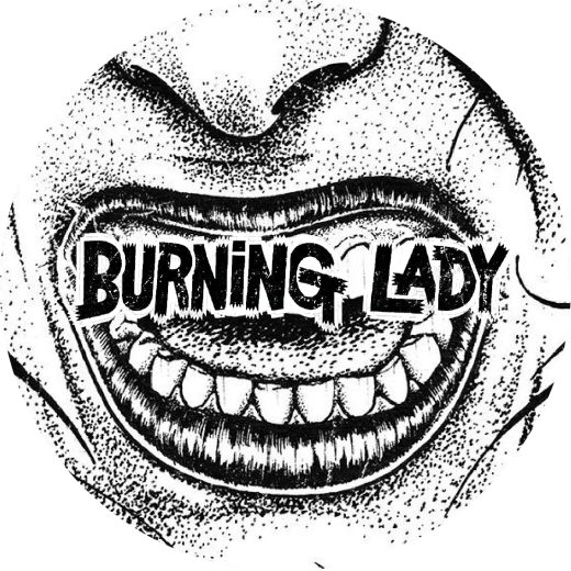 Burning Lady Motiv 2 Anstecker mit Sicherheitsnadel Ø 25 mm