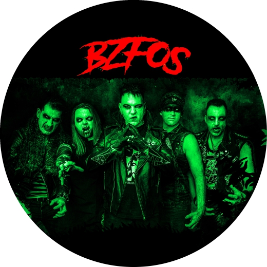 Bloodsucking Zombies From Outer Space BZFOS Motiv 4 Anstecker mit Sicherheitsnadel Ø 25 mm