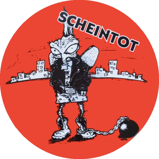 Scheintot Motiv 2 Anstecker mit Sicherheitsnadel Ø 25mm