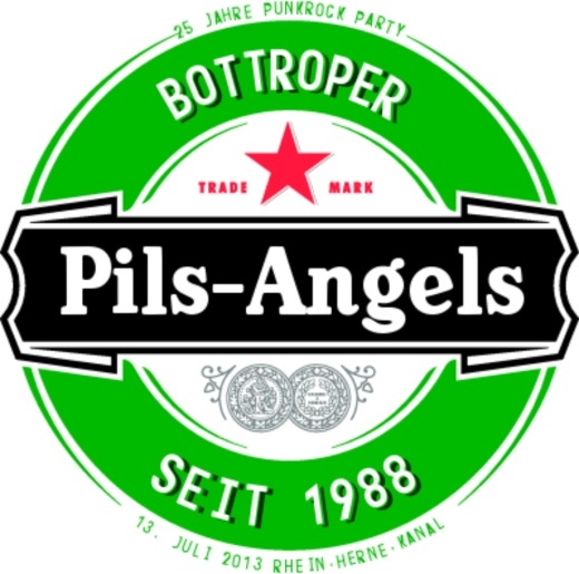 Pils-Angels Motiv 1 Anstecker mit Sicherheitsnadel Ø 25 mm