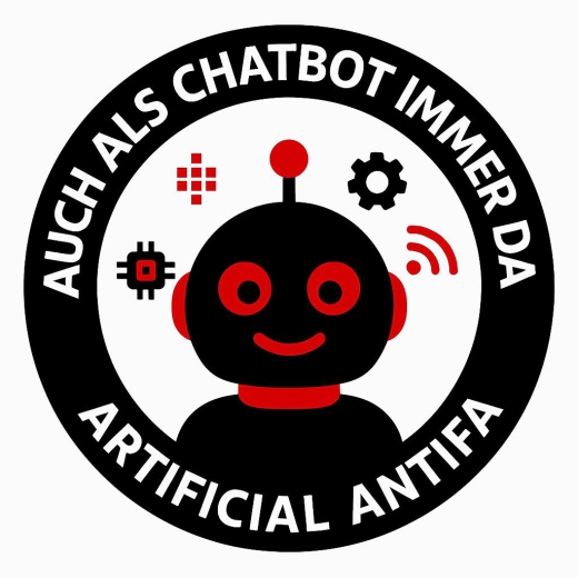 Artificial Antifa Auch als Chatbot immer da Motiv 1 Anstecker mit Sicherheitsnadel Ø 25 mm