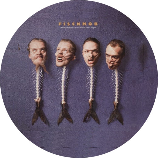 Fischmob Motiv 1 Anstecker mit Sicherheitsnadel Ø 25 mm