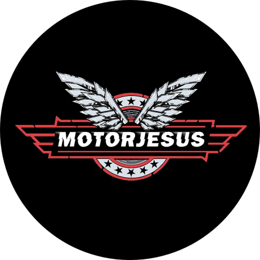 Motorjesus Motiv 1 Anstecker mit Sicherheitsnadel Ø 25 mm