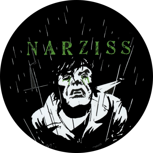 Narziss Motiv 1 Anstecker mit Sicherheitsnadel Ø 25 mm