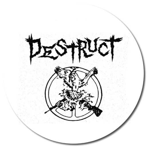 Destruct Motiv 2 Anstecker mit Sicherheitsnadel Ø 25 mm