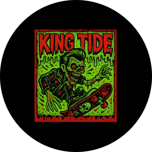 King Tide Motiv 1 Anstecker mit Sicherheitsnadel Ø 25 mm