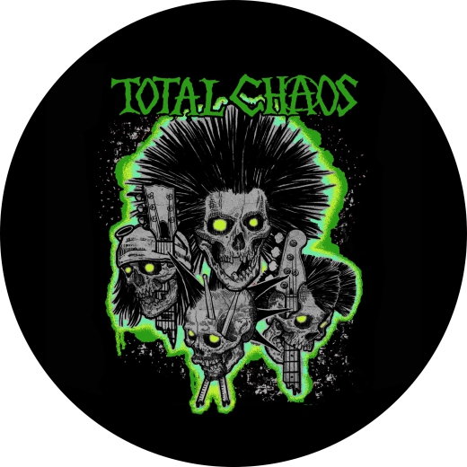 Total Chaos Motiv 4 Anstecker mit Sicherheitsnadel Ø 25 mm