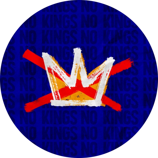 No Kings Motiv 3 Anstecker mit Sicherheitsnadel Ø 25 mm