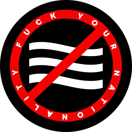 Fuck Your Nationality Motiv 1 Anstecker mit Sicherheitsnadel Ø 25 mm