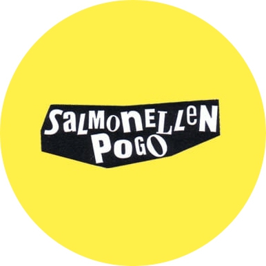 Salmonellenpogo Motiv 1 Anstecker mit Sicherheitsnadel Ø 25 mm