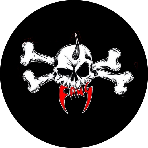 Fang Motiv 2 Anstecker mit Sicherheitsnadel Ø 25 mm