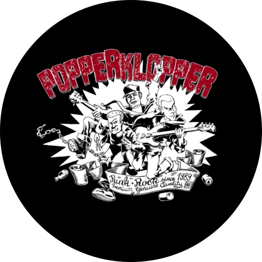 Popperklopper Motiv A Anstecker mit Sicherheitsnadel Ø 25 mm