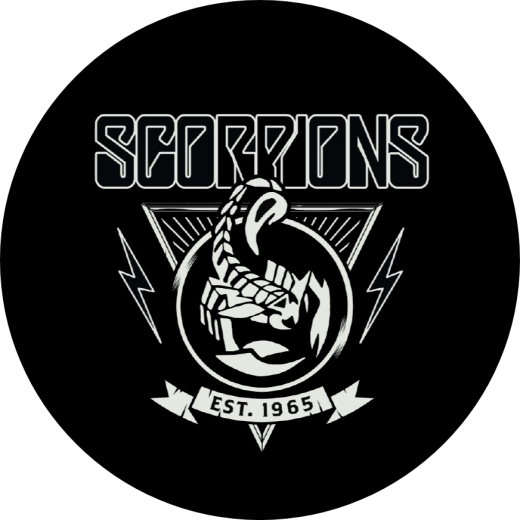Scorpions Motiv 1 Anstecker mit Sicherheitsnadel Ø 25 mm