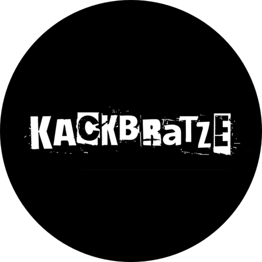 Kackbratze Motiv 1 Anstecker mit Sicherheitsnadel Ø 25 mm