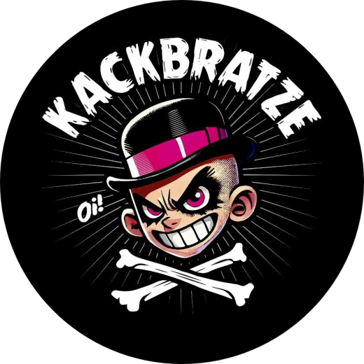 Kackbratze Motiv 3 Anstecker mit Sicherheitsnadel Ø 25 mm