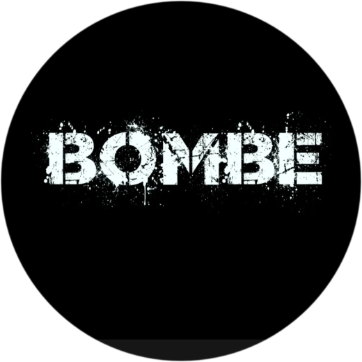 Bombe Motiv 1 Anstecker mit Sicherheitsnadel Ø 25 mm