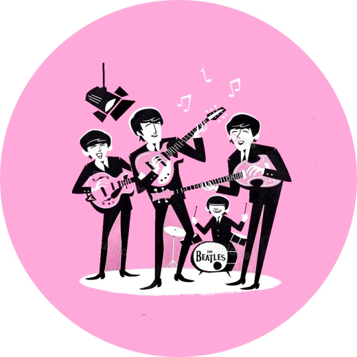 Beatles, The Beatles Motiv 3 Anstecker mit Sicherheitsnadel Ø 25mm