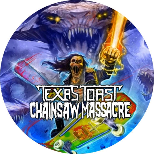 Texas Toast Chainsaw Massacre Motiv 1 Anstecker mit Sicherheitsnadel Ø 25 mm