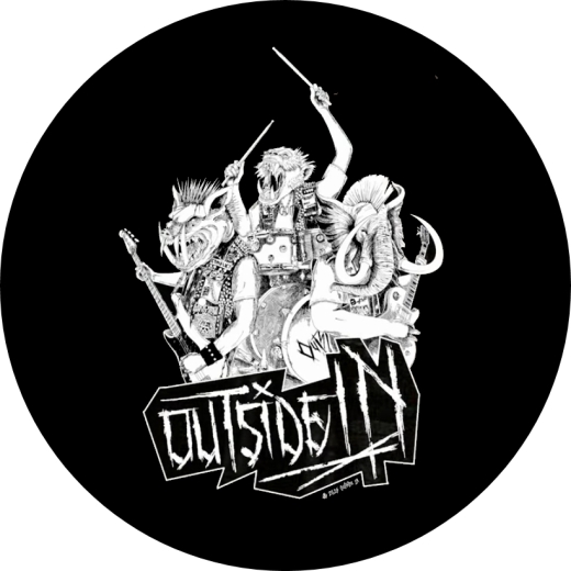 Outside In Motiv 1 Anstecker mit Sicherheitsnadel Ø 25 mm